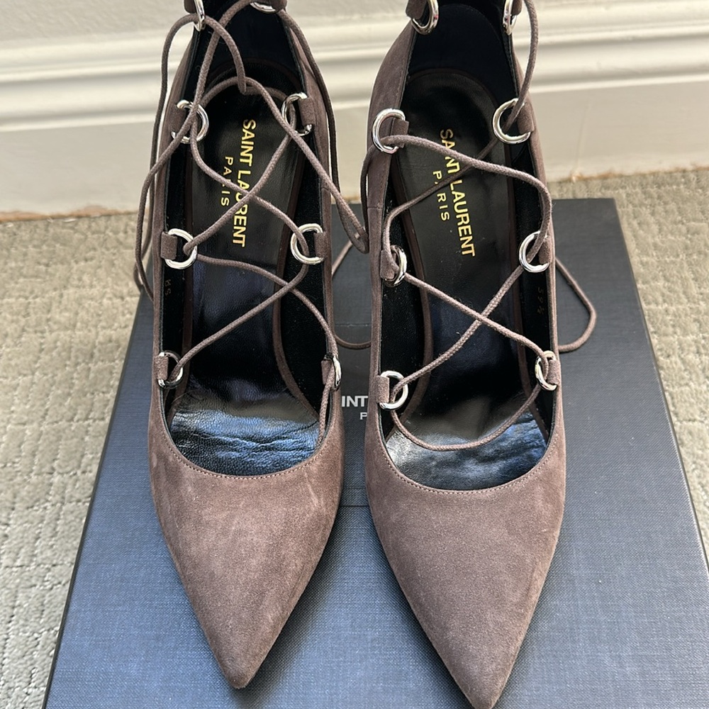 Saint Laurent Lace Up Heels Size 39.5 or 9.5 - Picture 2 of 7